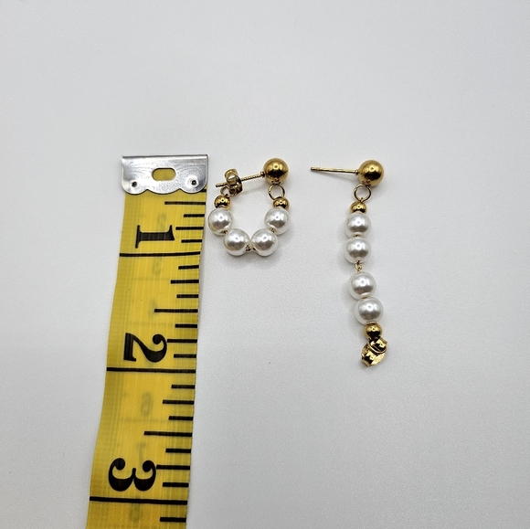 🆕️Elegant Vintage Multi-Bead Dangle faux pearl Earrings - Picture 3 of 3